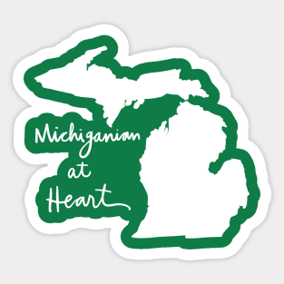 Michiganian At Heart: Michigan State Pride Calligraphy Sticker